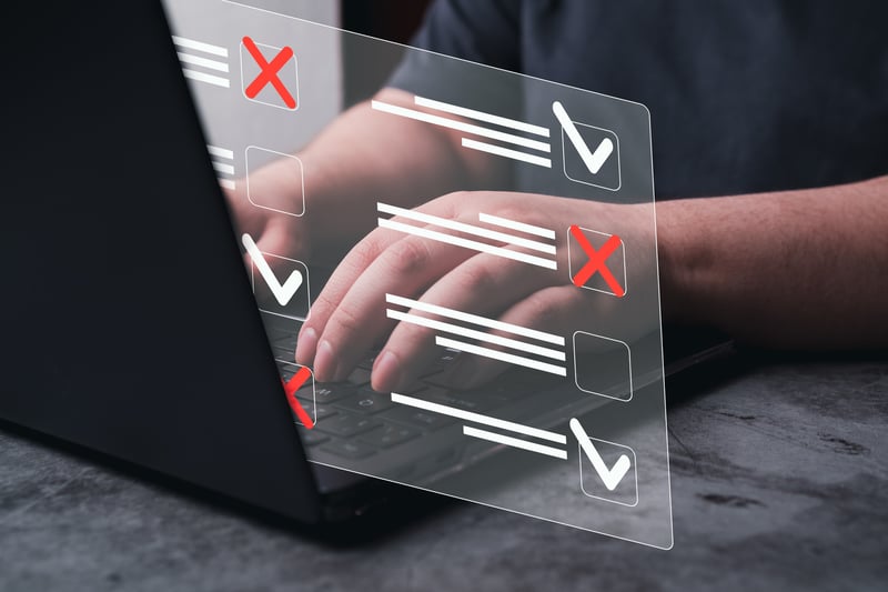 woman-use-laptop-with-hologram-interface-document-management-system-dms-checklist-clipboard